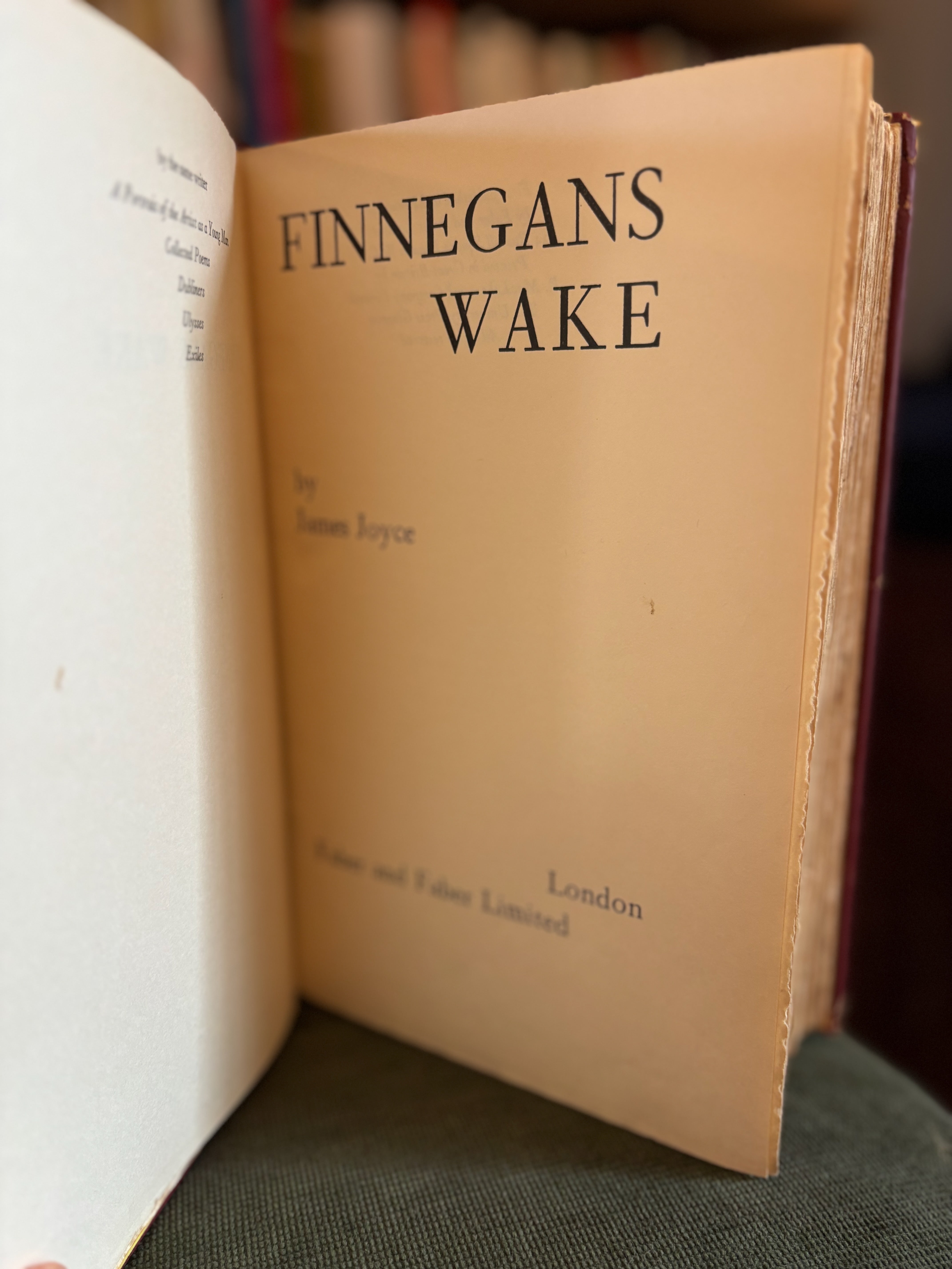 Finnegans Wake – Joyce First Edition 1939 with Jacket Rare | Tills